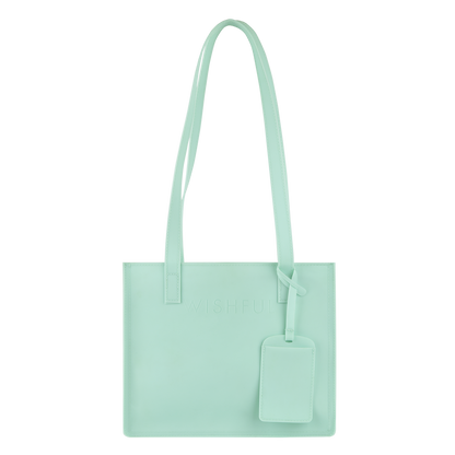 Wishful by Huda Beauty | Clean Genie Jelly Tote Bag | Mint Green