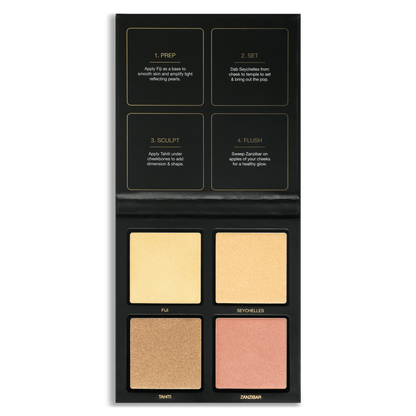 Huda Beauty 3D Cream and Powder Highlighter Palette Golden Sands