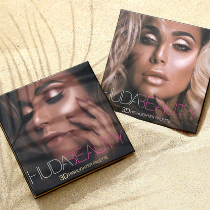 Huda Beauty 3D Cream and Powder Highlighter Palette Golden Sands