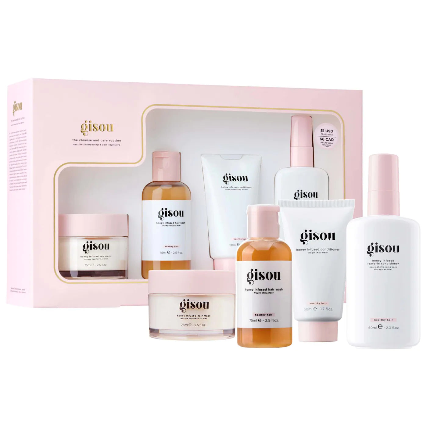 Gisou | Honey Infused Hydrating Cleanse & Care Routine Hair Set