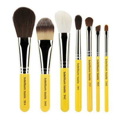 Bdellium Tools | Travel Basic 7PC. Brush Set With Roll-up Pouch