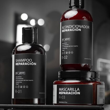 Eli Jasso Salón | SHAMPOO R-01, ACONDICIONADOR R-02 & MASCARILLA REPARACIÓN R-03