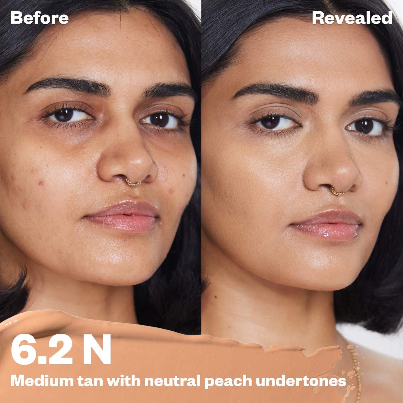 6.2 N - medium tan with neutral peach undertones