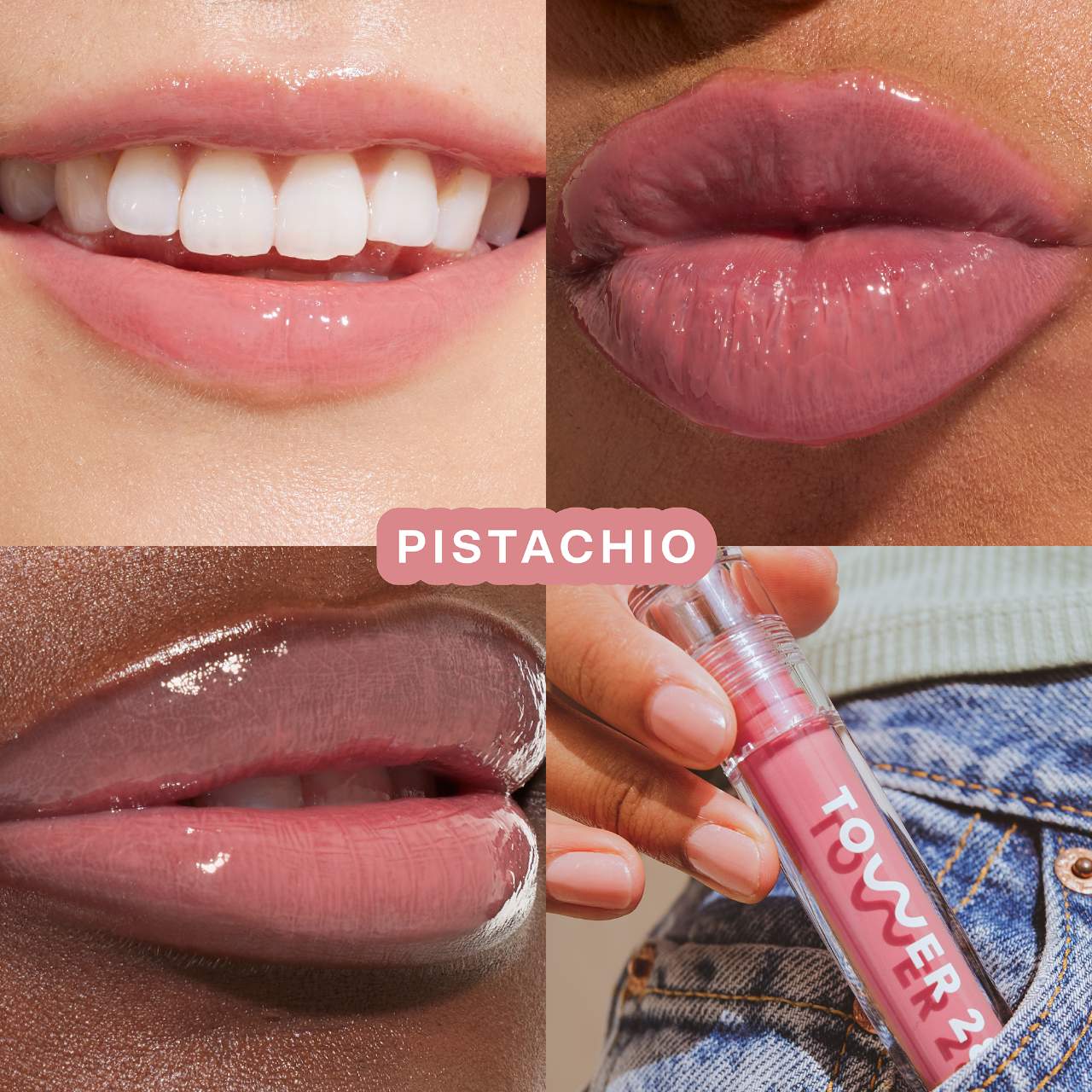 Pistachio : Semi-sheer, milky nude pink