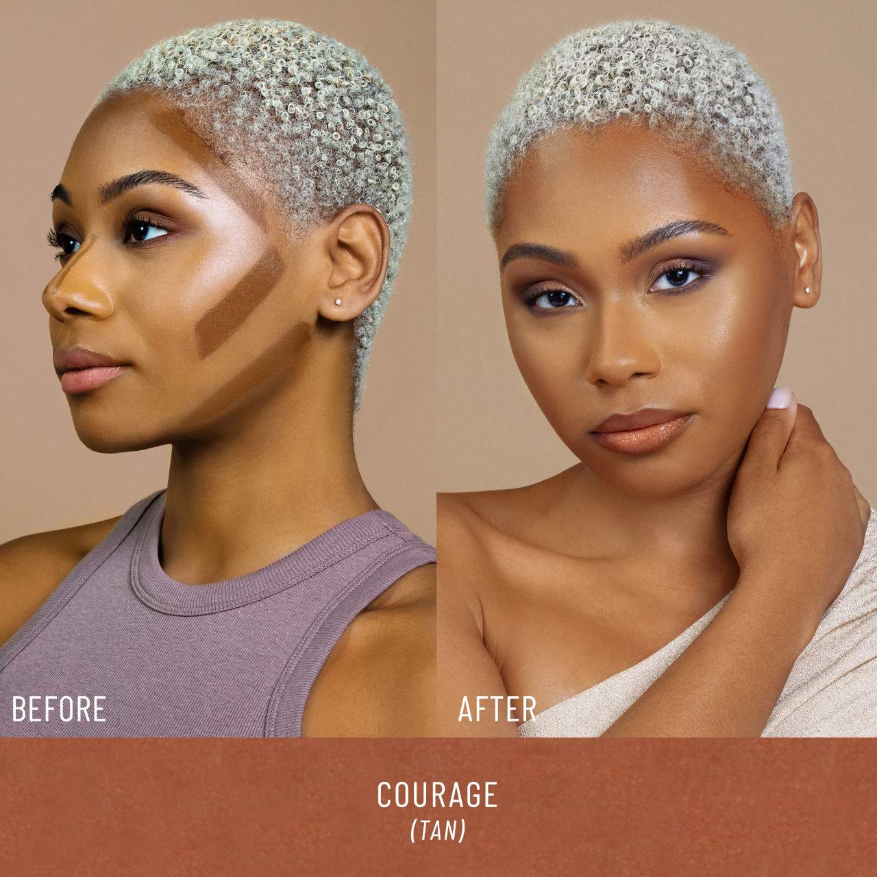 Courage - neutral/olive undertone natural finish for tan skin tones