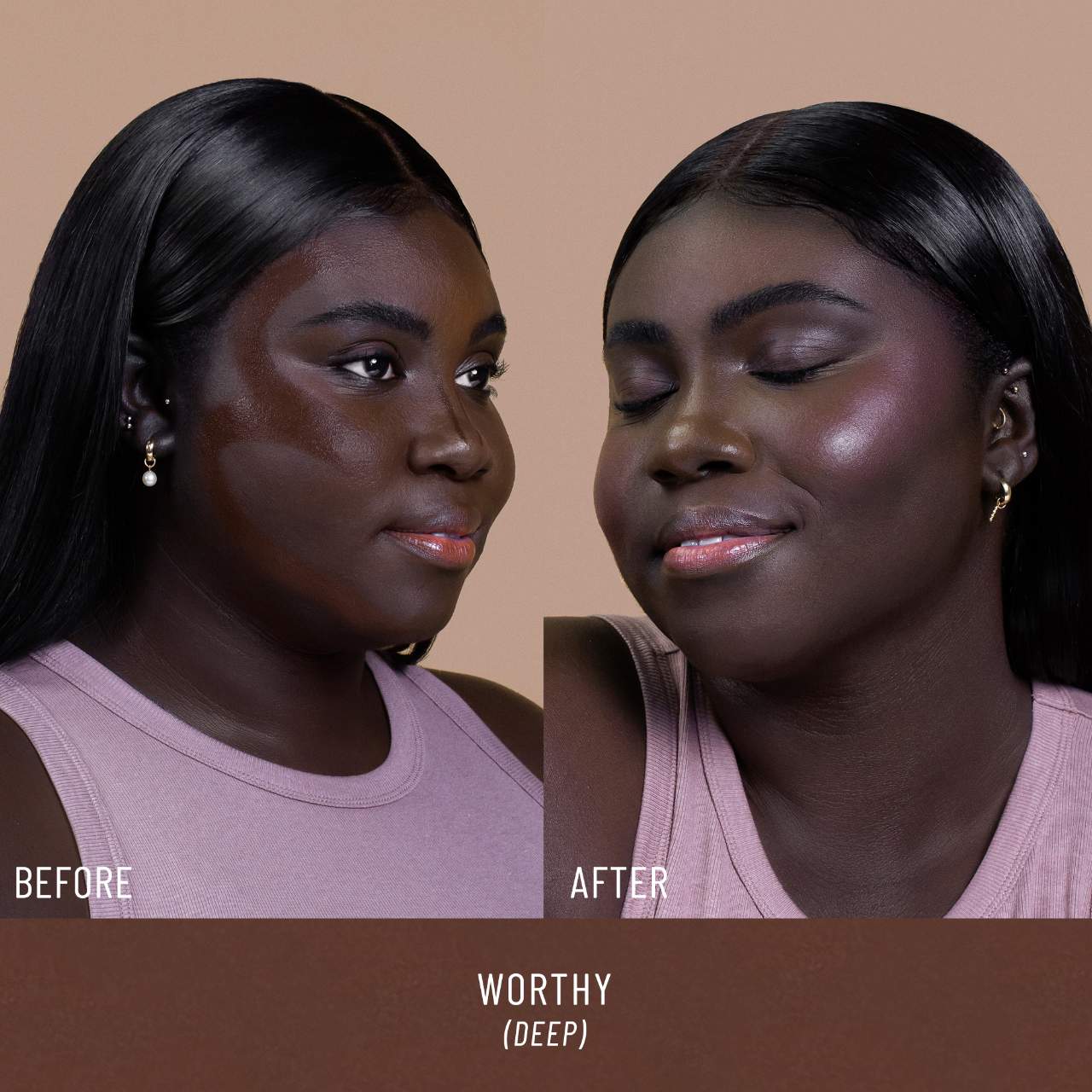 Worthy - warm undertone natural finish for deep skin tones