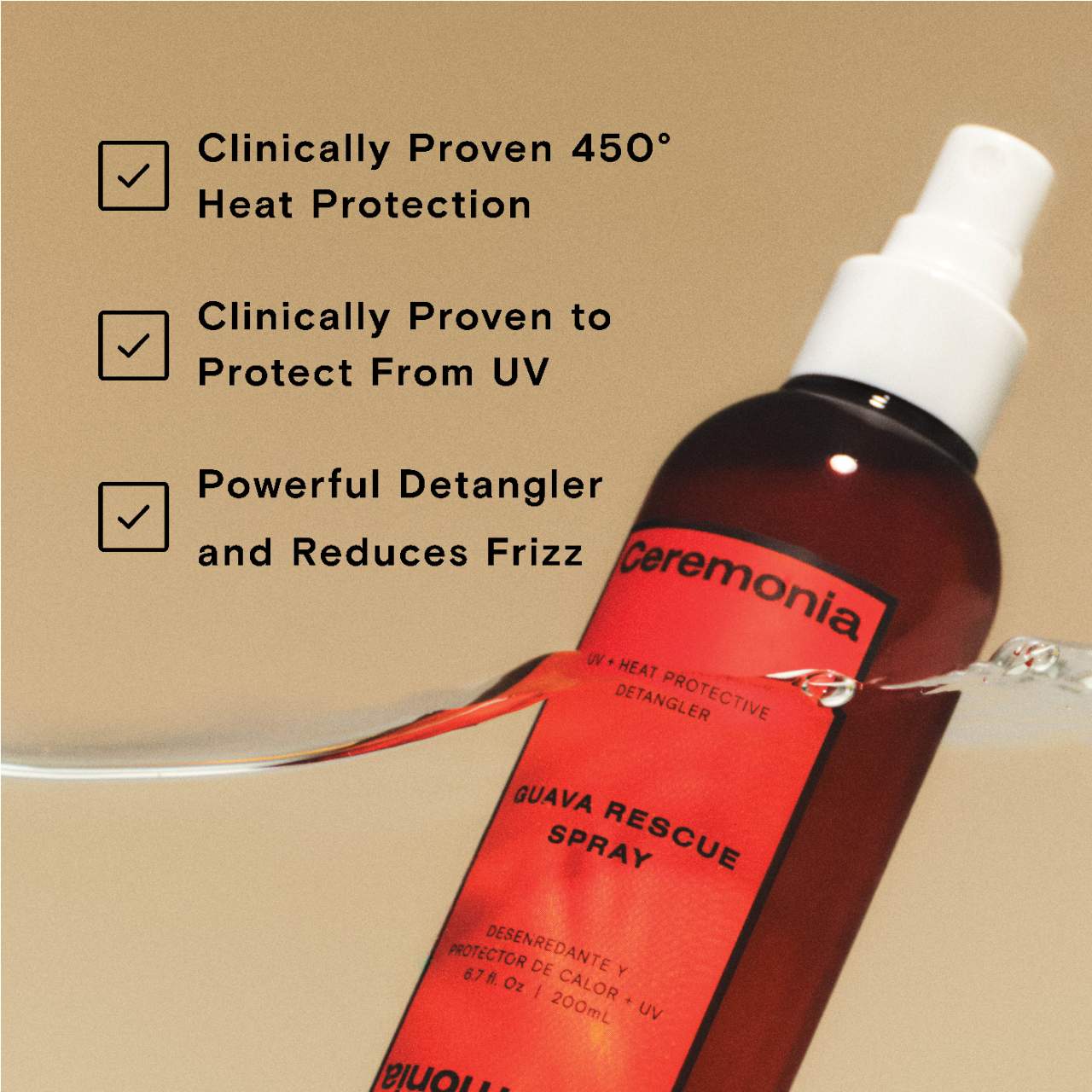 Pre orden: Ceremonia | Guava Rescue Hair Heat Protectant Spray - Imagen 6
