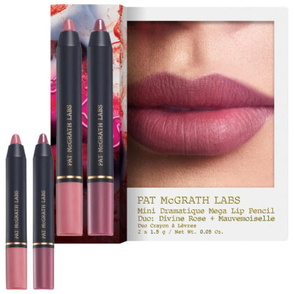 Pre orden: PAT McGRATH LABS | Mini Dramatique Mega Lip Pencil Set | Divine Rose + Mauvemoiselle - warm mauve rose + cool mauve plum
