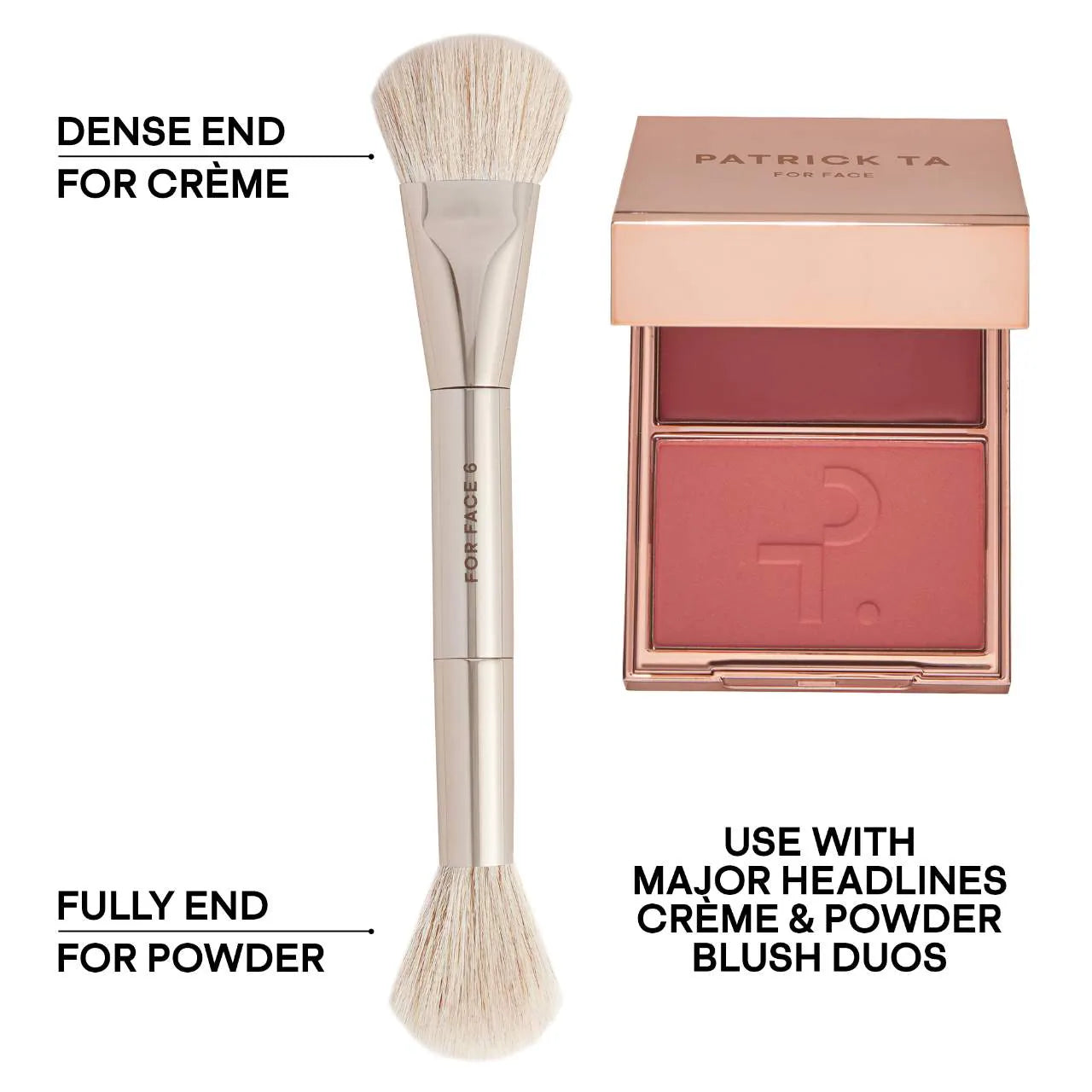 Pre-orden: PATRICK TA | Dual Ended Precision Blush Brush - Imagen 2