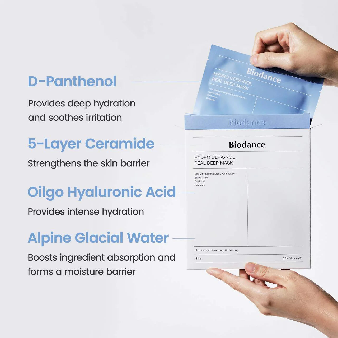 Pre orden: Biodance | Hydro Cera-nol Real Deep Mask - 4 pack for Dryness Relief & Redness Soothing - Imagen 6