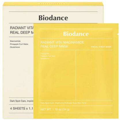 Pre orden: Biodance | Radiant Vita Niacinamide Real Deep Mask - 4 pack for Brightening Dull & Dark Spot Care