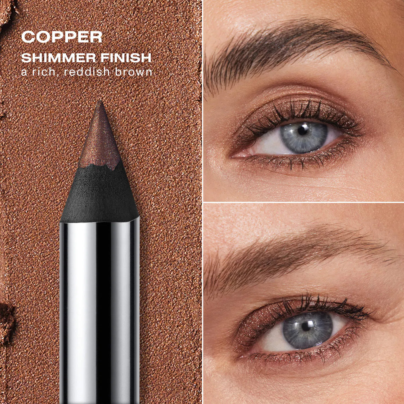 Copper - a rich reddish brown with copper and bronze pearl