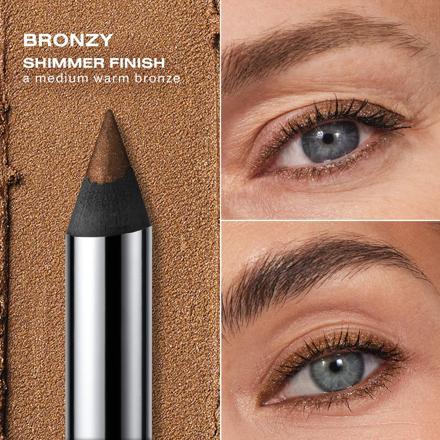 Bronzy - medium warm bronze with bronze and gold pearl
