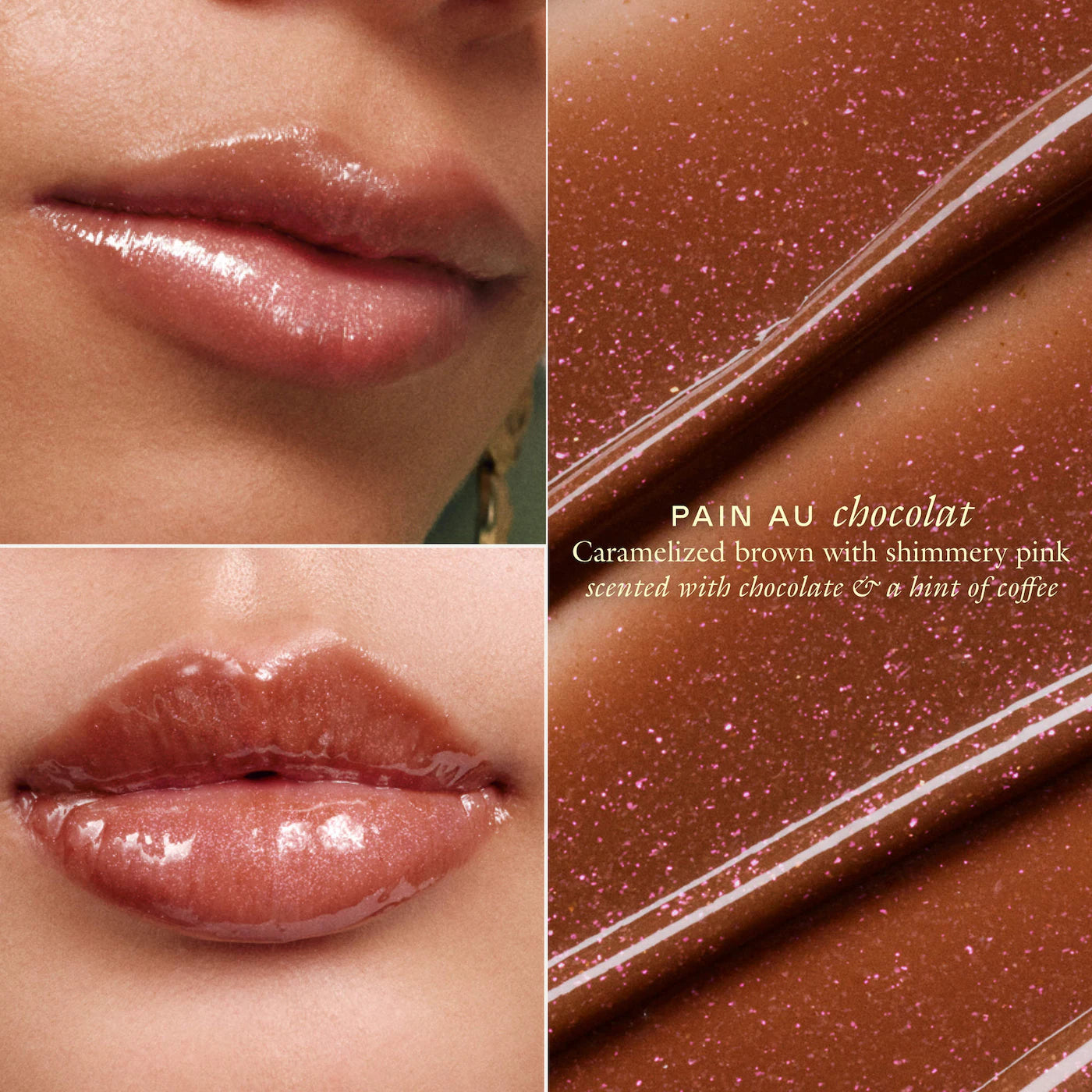 Pain au Chocolat - caramelized brown with shimmery pink